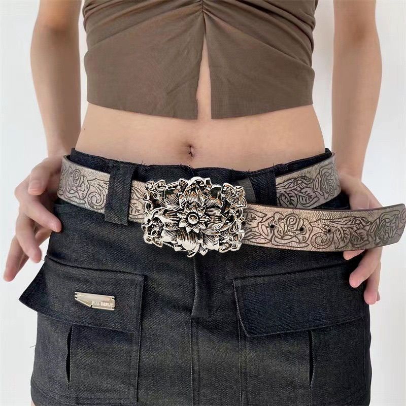 Designer New Design Vintage Belt Riveted Belts Menswear Accessories Size ONE SIZE - 3 Thumbnail