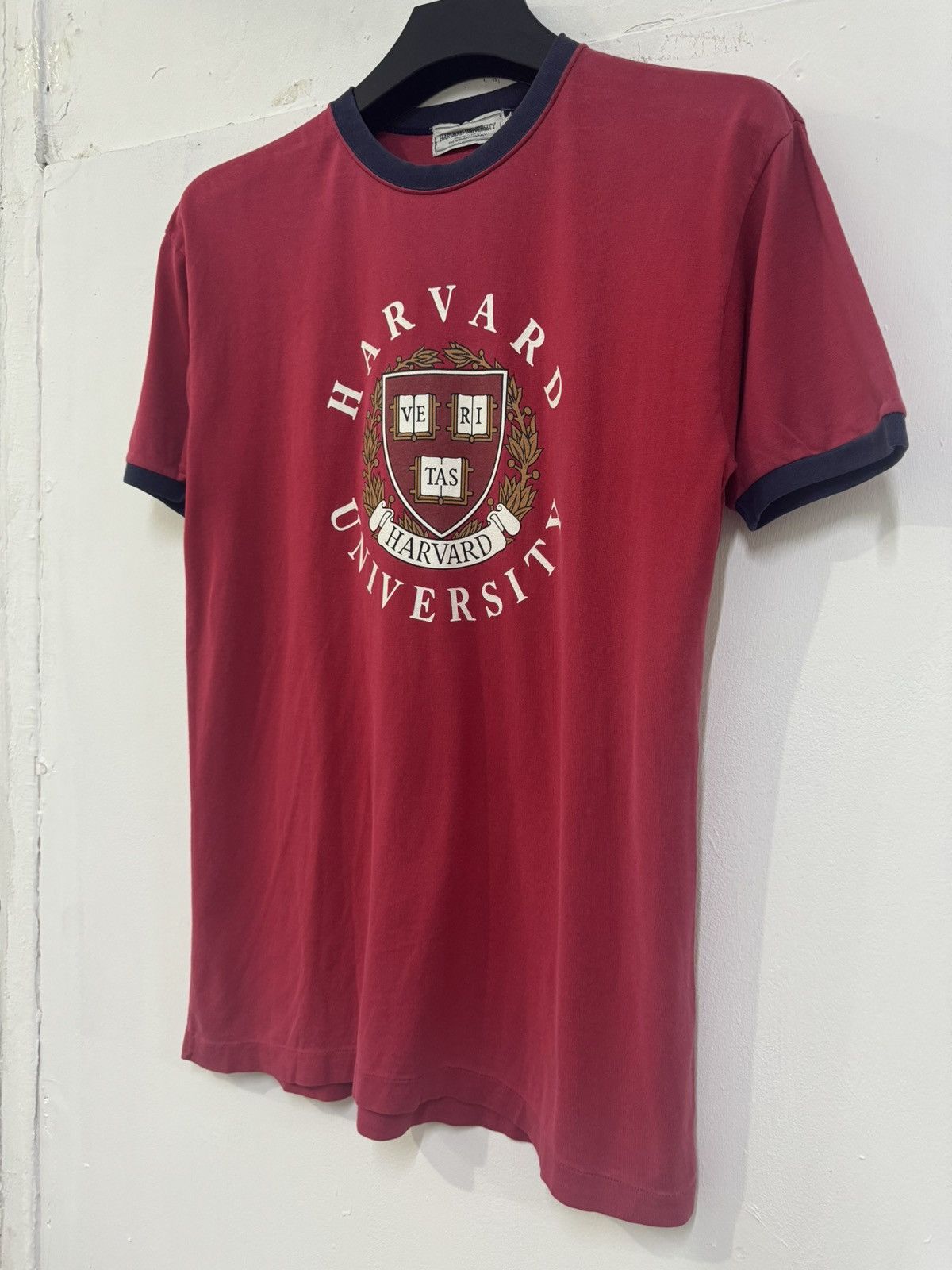 NHL × Vintage VINTAGE 90s HARVARD UNIVERSITY RINGER SINGLE STICH SHIRT Size US L / EU 52-54 / 3 - 2 Thumbnail
