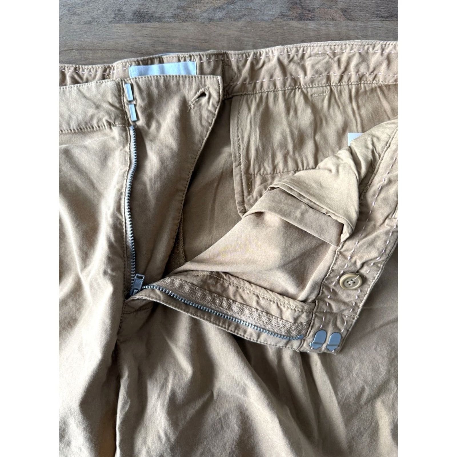 Anthropologie VINTAGE Anthropologie Wide Leg Pants Womens 14 US Tan Relaxed High Rise Cinch Back Size 36" / US 14 / IT 50 - 6 Thumbnail