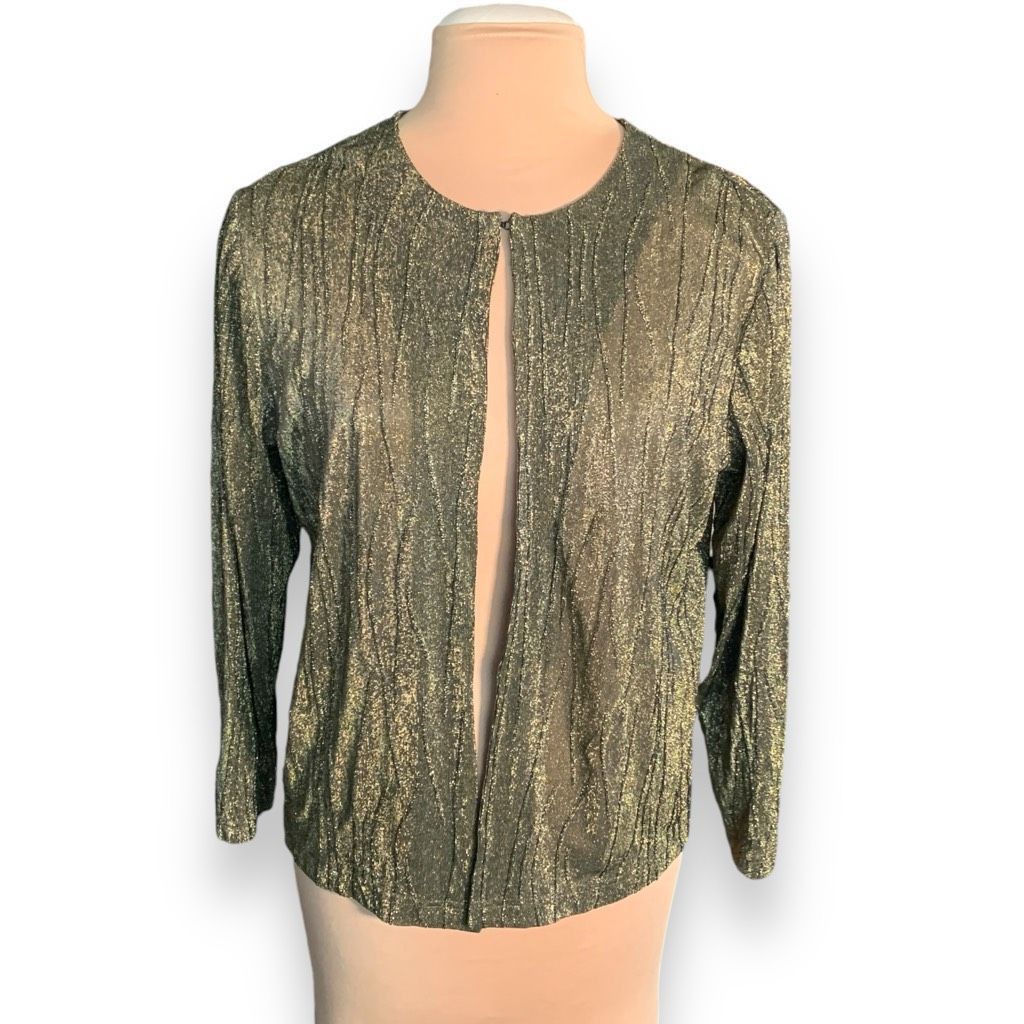 Vintage Vintage Lana Lee Petite Metallic Gold Textured Open Front Lo Size M / US 6-8 / IT 42-44 - 9 Thumbnail
