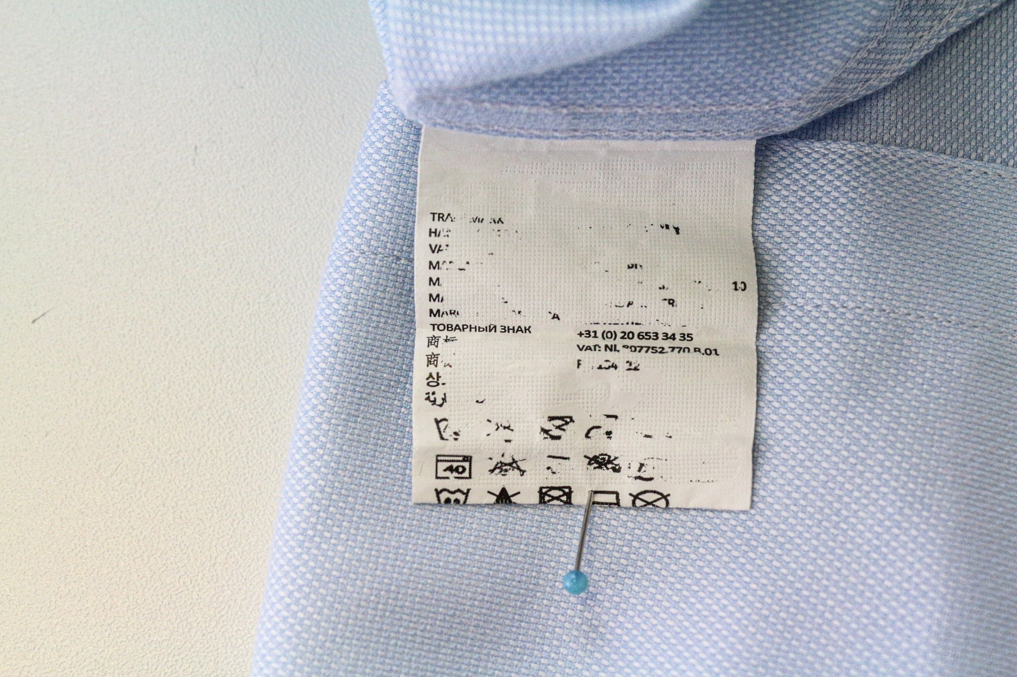 Suitsupply 40-7/15 3/4L Slim Blue Cotton Button-Up Shirt 79077 Size 40L - 6 Thumbnail