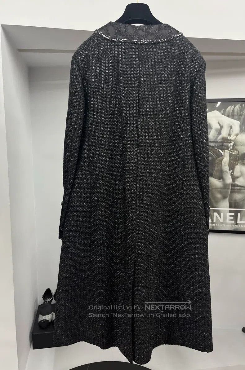 Chanel Chanel 22A black tweed long coat Size S / US 4 / IT 40 - 3 Thumbnail
