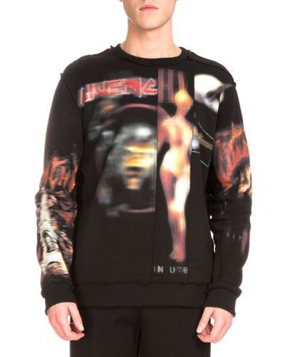 Givenchy Black Heavy Metal Distressed Sweatshirt Size US M / EU 48-50 / 2 - 2 Thumbnail