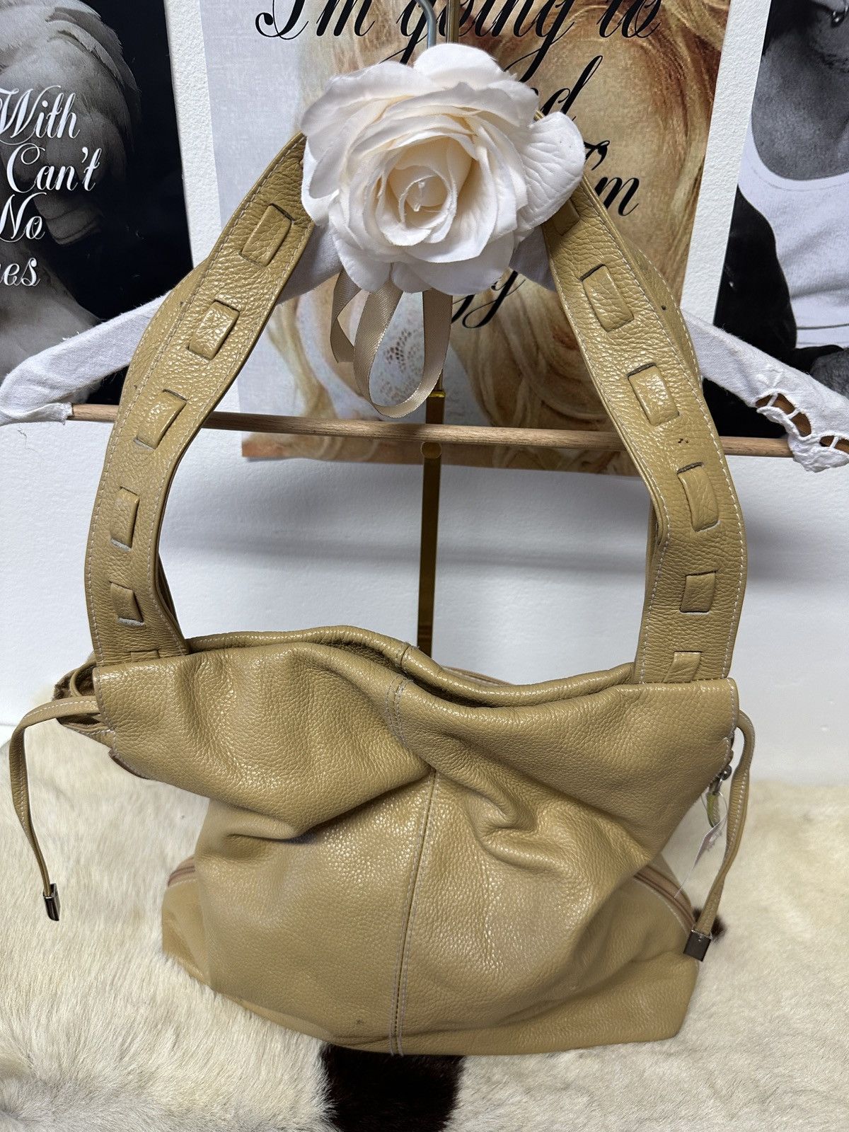 Vintage Vintage yellow leather shoulder bag Size ONE SIZE - 5 Thumbnail