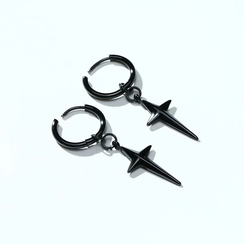 Japanese Brand × Vintage 1Pair Four-Pointed North Star Earrings Size ONE SIZE - 2 Thumbnail