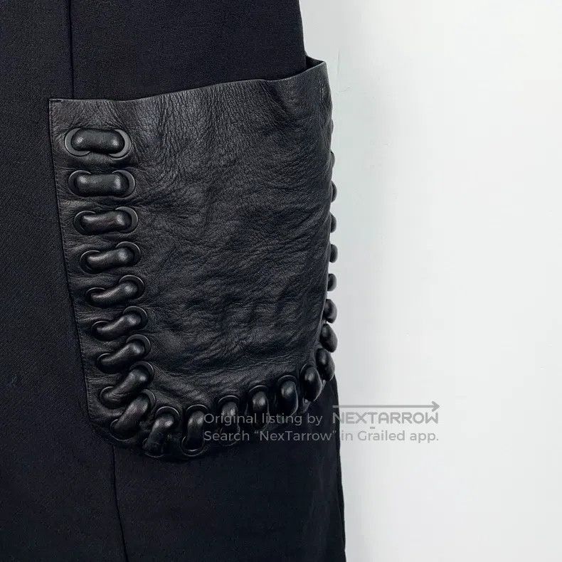Fendi Fendi Black leather and wool blend round neck sleeveless d Size XXS / US 00 / IT 34 - 4 Thumbnail