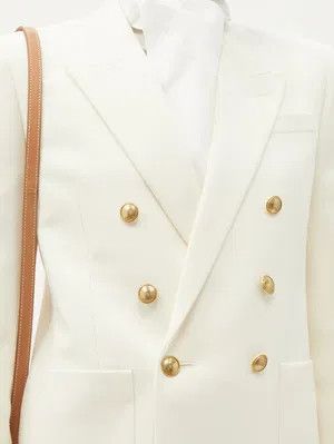Saint Laurent Paris o1tp1o0125 Double Breasted Jacket in White Size S / US 4 / IT 40 - 6 Thumbnail