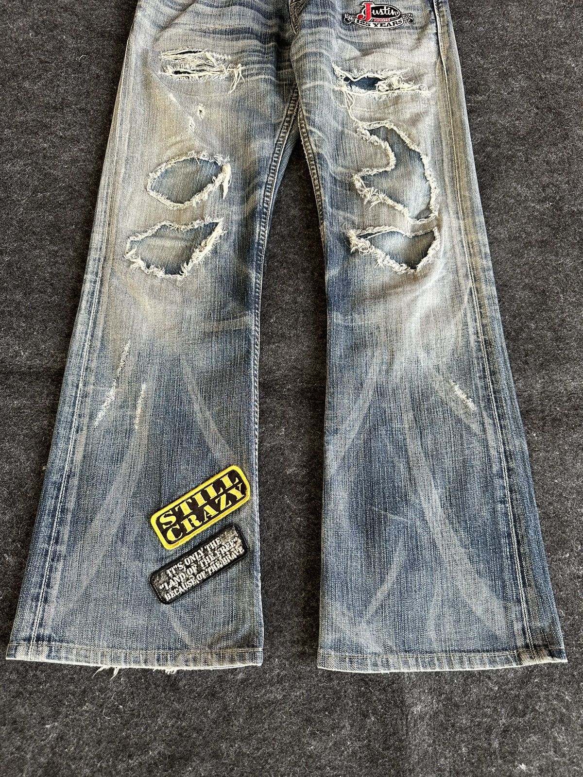 14th Addiction Edwin Blue Trip 5001 Patches Flare Vintage Denim D516 Size US 28 / EU 44 - 3 Thumbnail