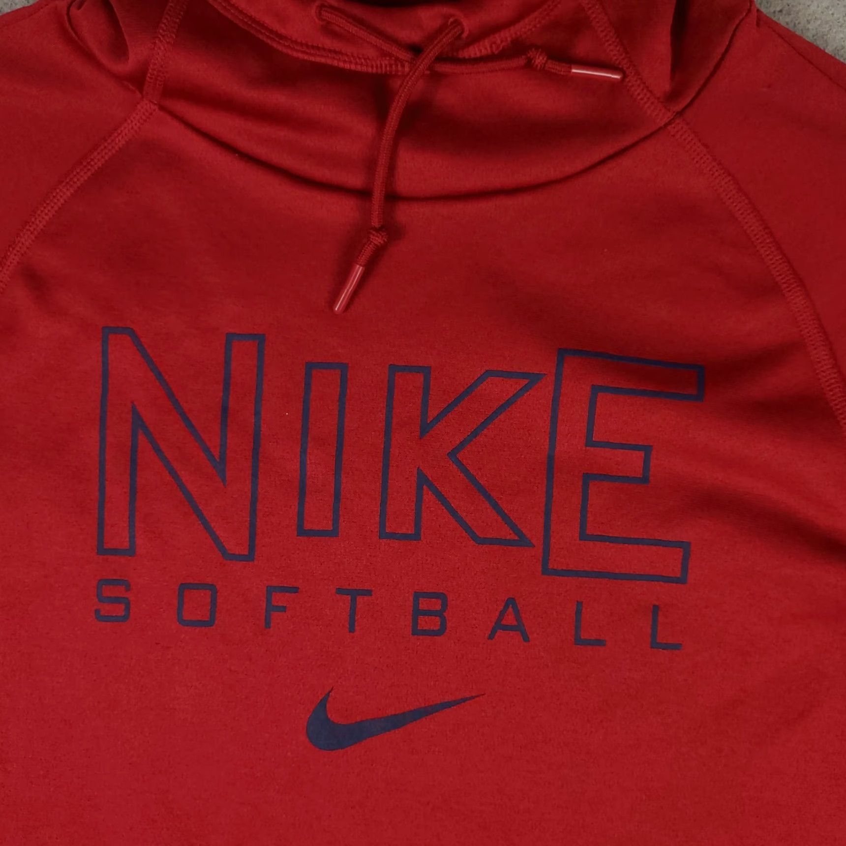 Nike Nike Hoodie L Red Pullover Sweatshirt Logo Knit 100% Polyester All Seasons Hooded Baseball Golf Womens Size L / US 10 / IT 46 - 3 Thumbnail