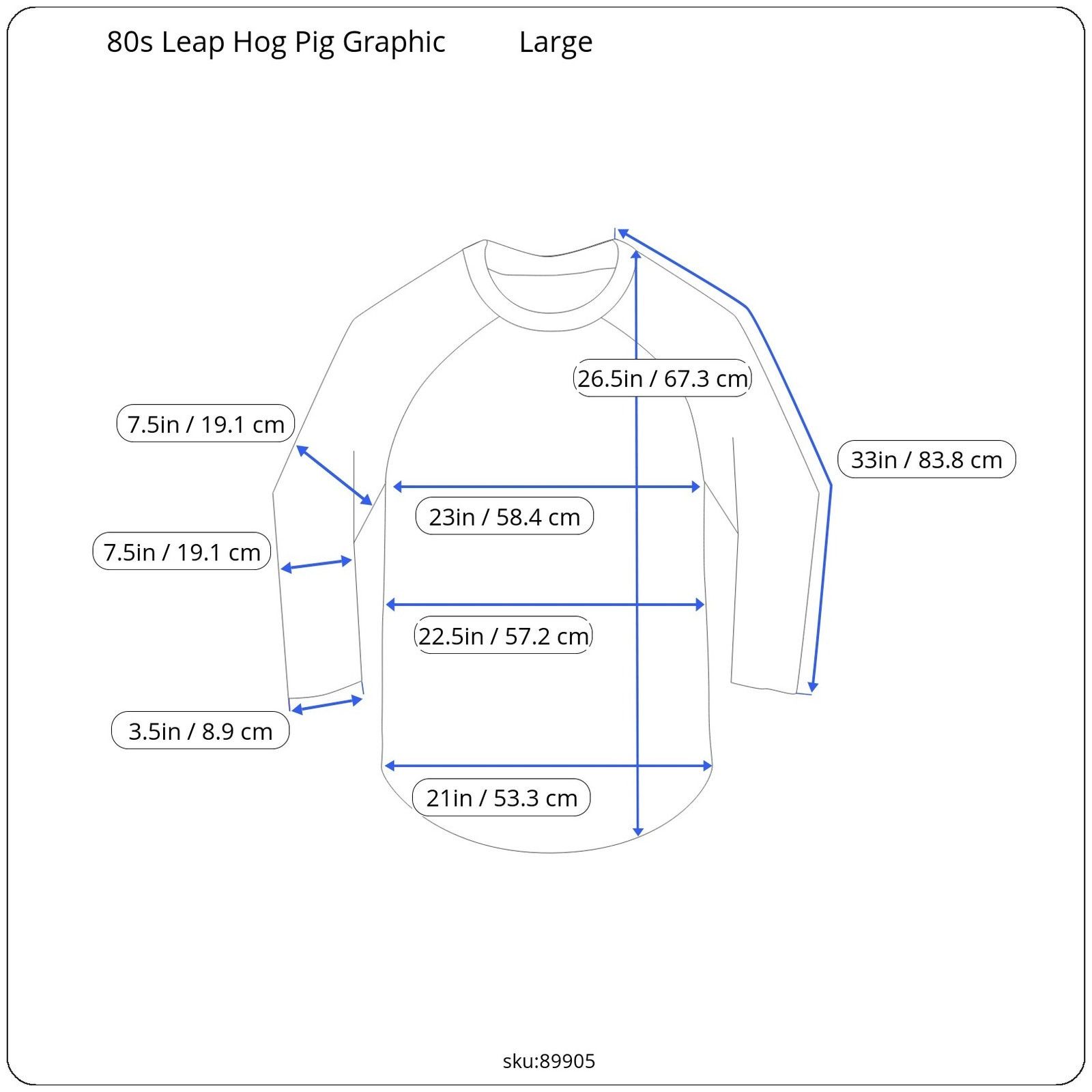 Vintage 80s Leap Hog Pig Graphic Boxy Raglan Sweatshirt Size US L / EU 52-54 / 3 - 2 Thumbnail