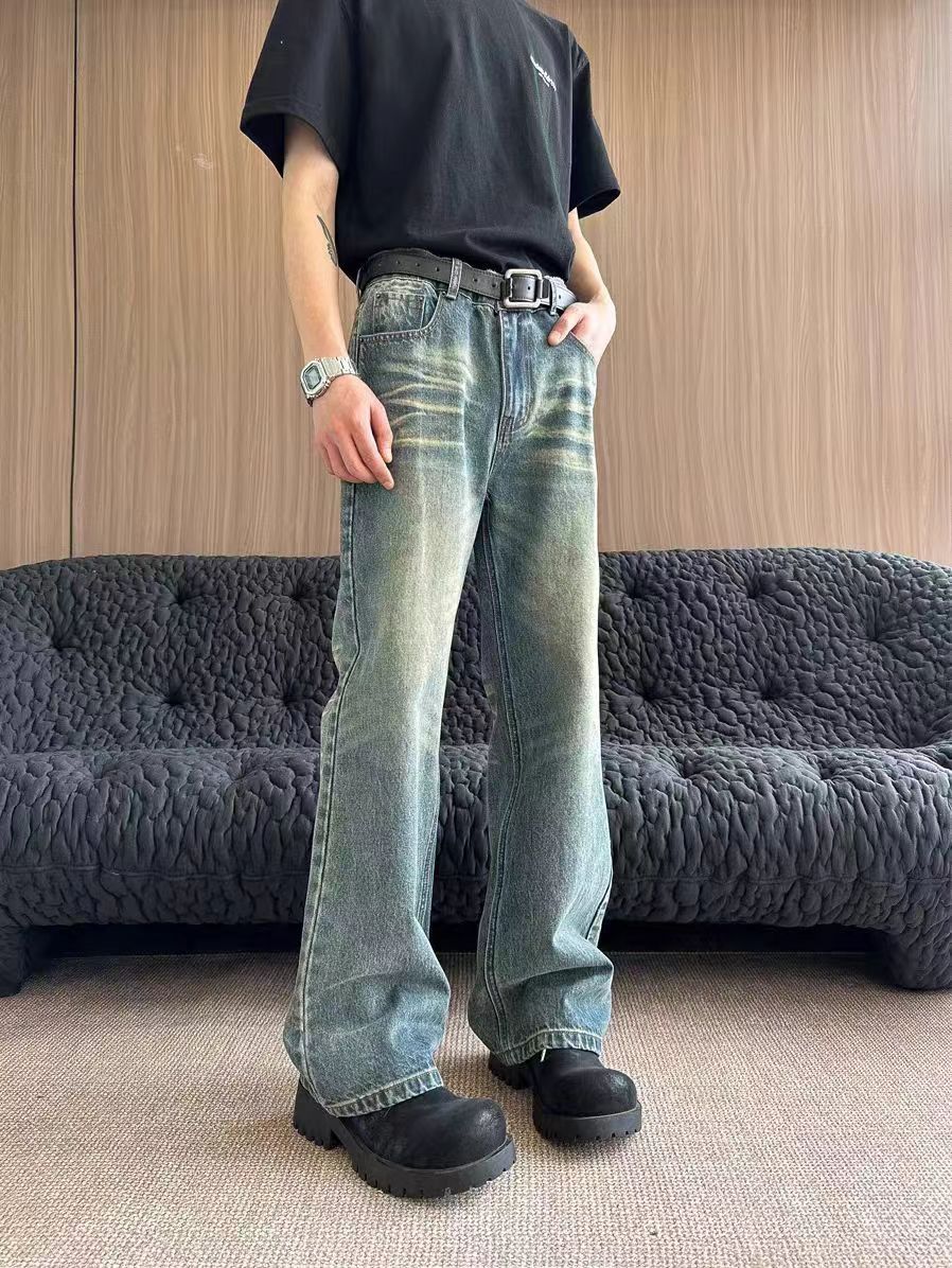 Japanese Brand × Jean Washed vintage yellow clay micro flare jeans Size US 31 - 4 Thumbnail