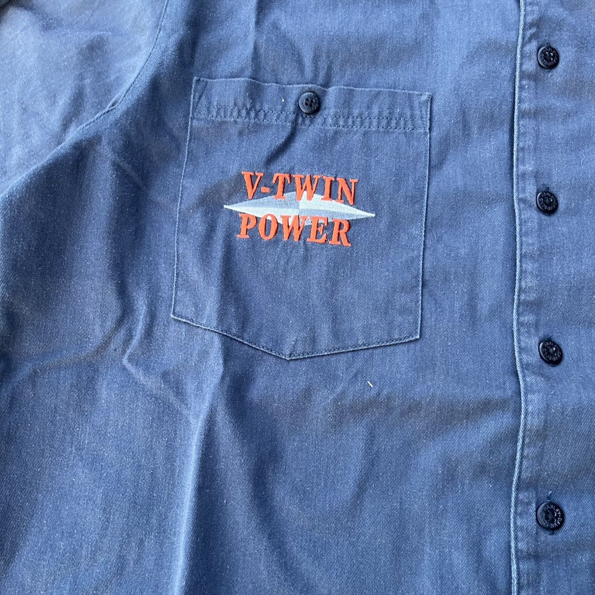 Harley Davidson × Vintage Vintage Harley Davidson V-Twin Navy Blue Shirt Size US XL / EU 56 / 4 - 4 Thumbnail