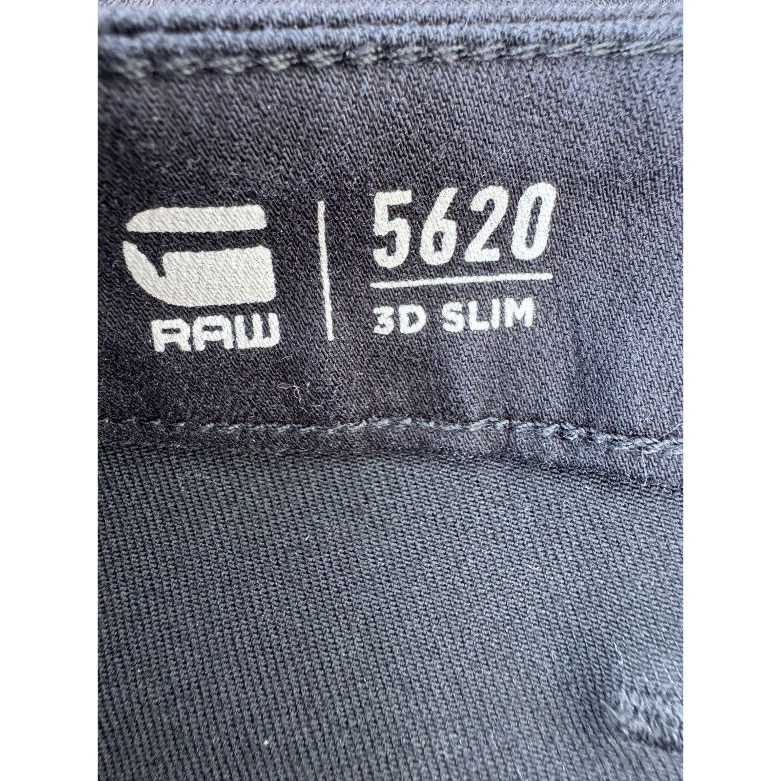 G-Star G Star Raw Jeans Men's 33x32 Slim Fit Black Denim Stretch Size US 33 - 3 Thumbnail