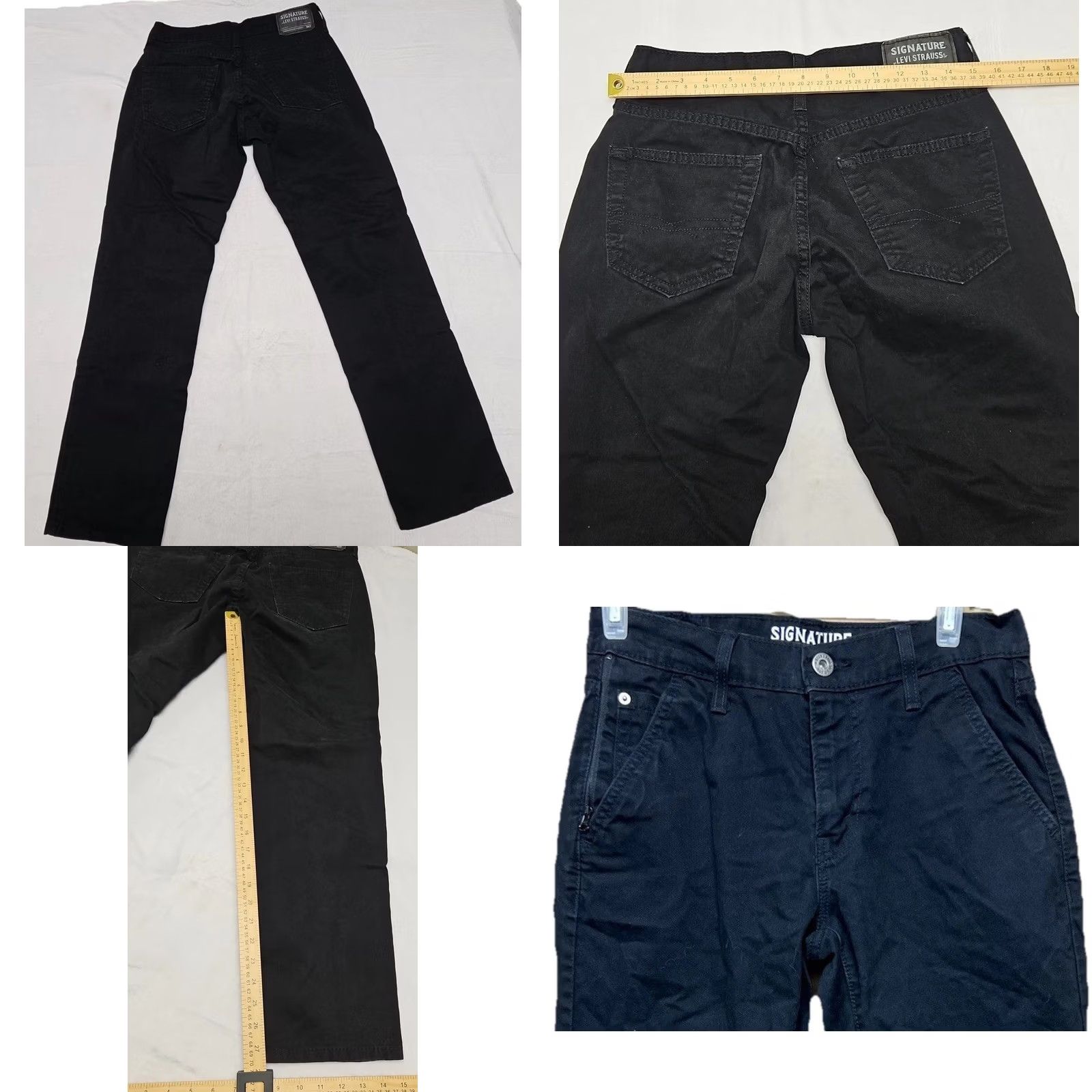 Levi's VINTAGE Levi's Signature Mens Black Stretch Pants Straight Leg 29x30 Size US 29 - 8 Thumbnail