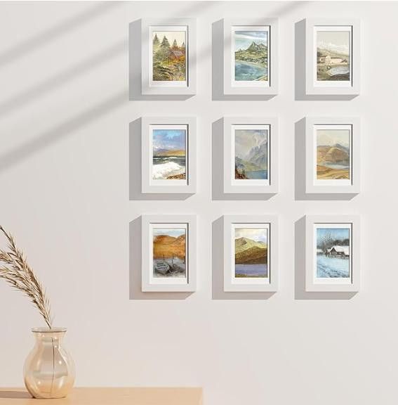 NBDN Nobrandedon 4x6 Picture Frames for Wall Set of 9, Display 3.5x5 Matting Size ONE SIZE - 2 Thumbnail