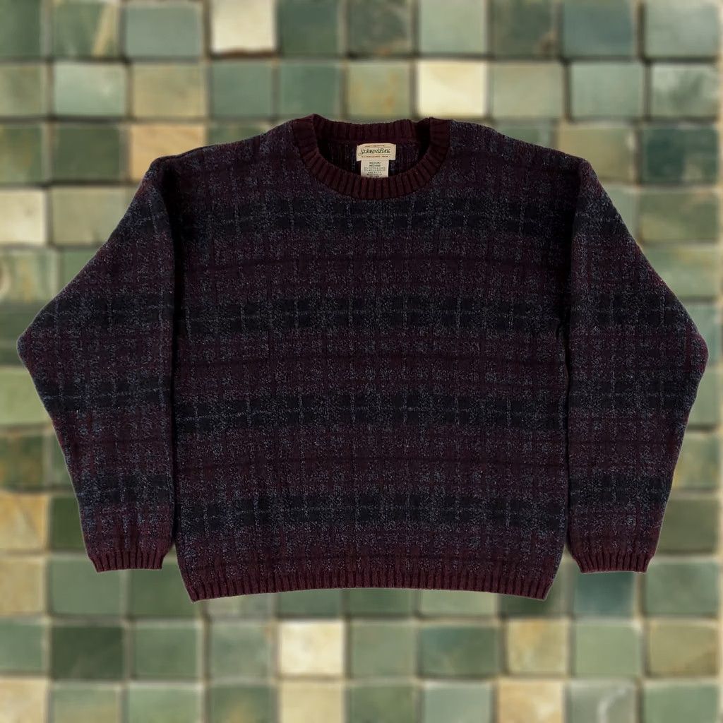 Vintage VINTAGE St. John's Bay Sweater Crew Neck Blue Purple Cotton Made USA Mens M VTG 90s Pullover Size US M / EU 48-50 / 2 - 1 Thumbnail