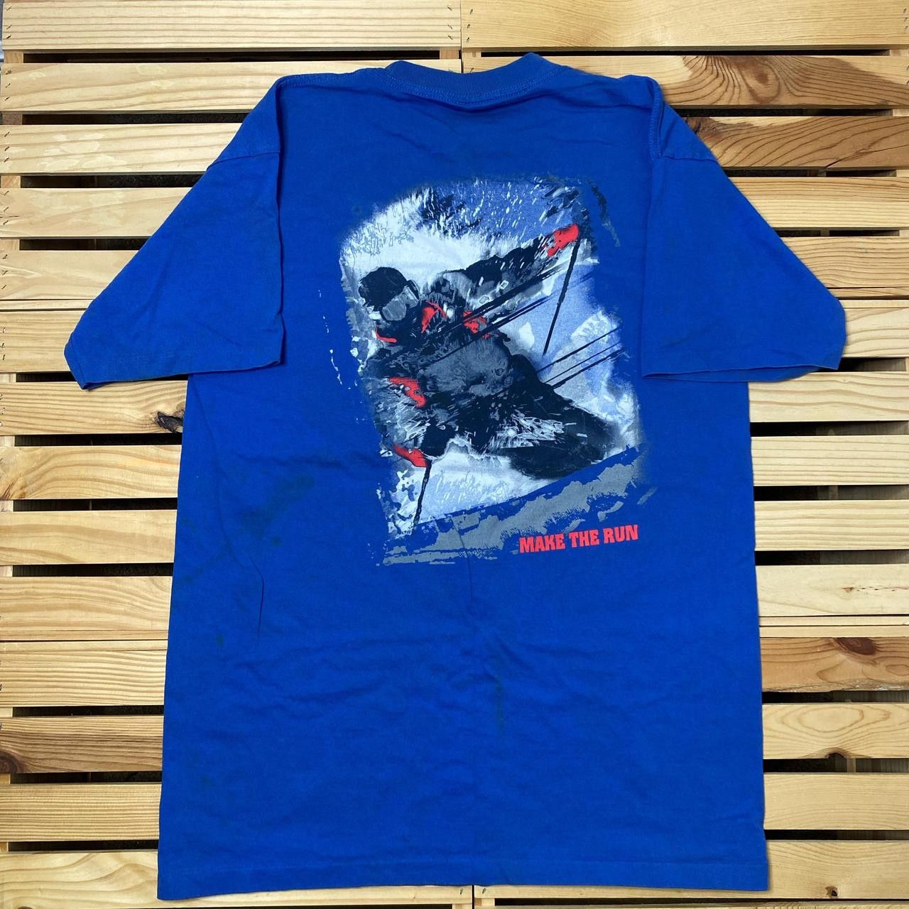 Other Vintage "Make the Run" Blue Ski Pocket Tee Size XL Size US XL / EU 56 / 4 - 1 Thumbnail