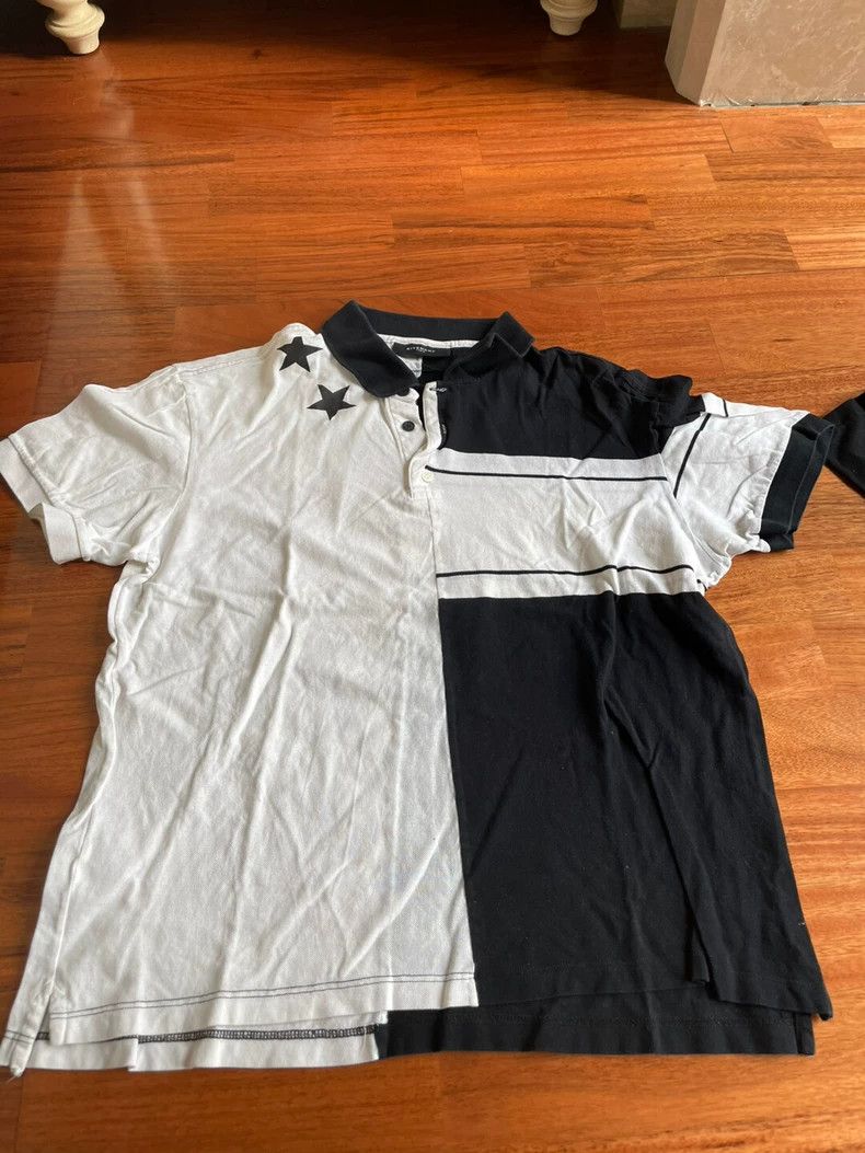 Givenchy Black and White Five-pointed Star Polo Shirt