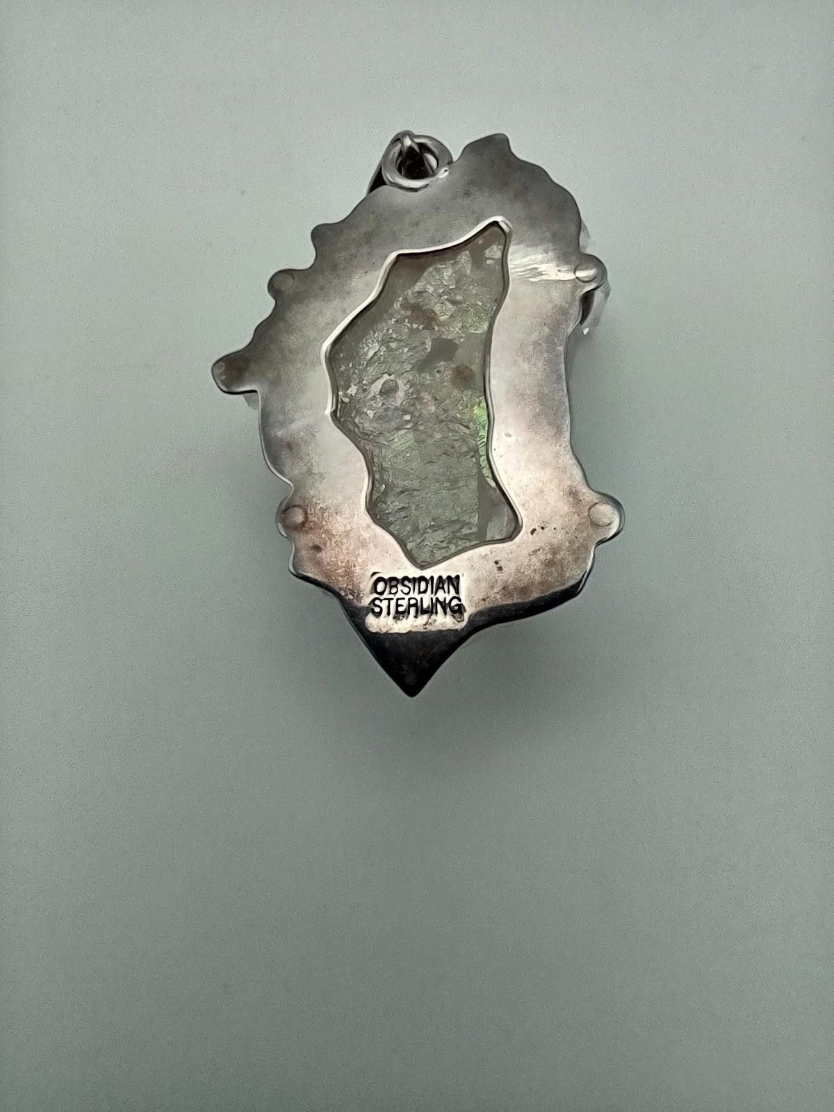 Other Obsidian Sterling Rainbow Aura Quartz Crystal Pendant Size ONE SIZE - 3 Thumbnail