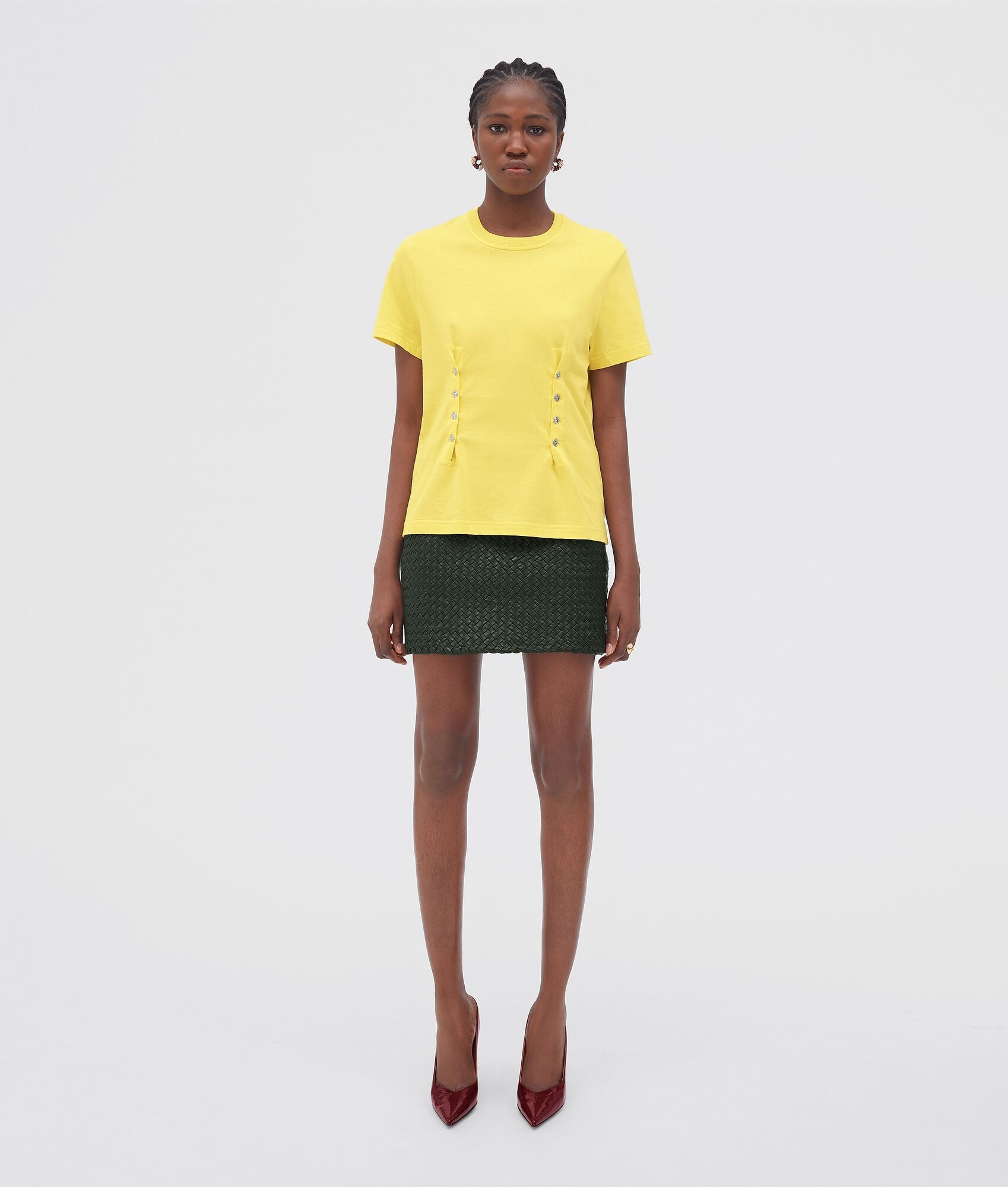 Bottega Veneta o1bcso1str0225 Sunrise Cotton Jersey T-Shirt in Yellow Size XS / US 0-2 / IT 36-38 - 1 Thumbnail