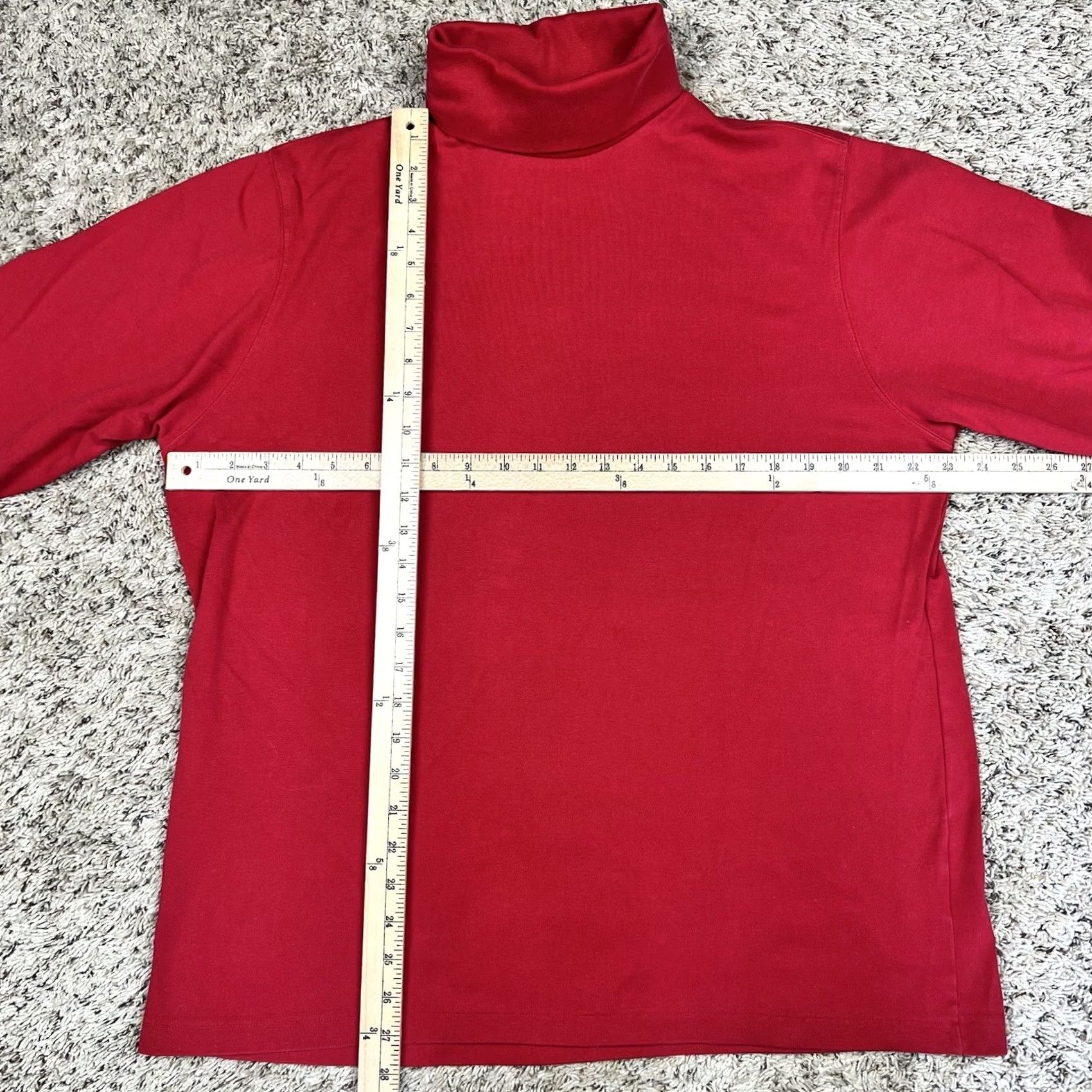 Lands' End VINTAGE Lands End Long Sleeve Turtleneck Mens L Red 100% Cotton Regular USA 90s Shirt Size US L / EU 52-54 / 3 - 7 Thumbnail