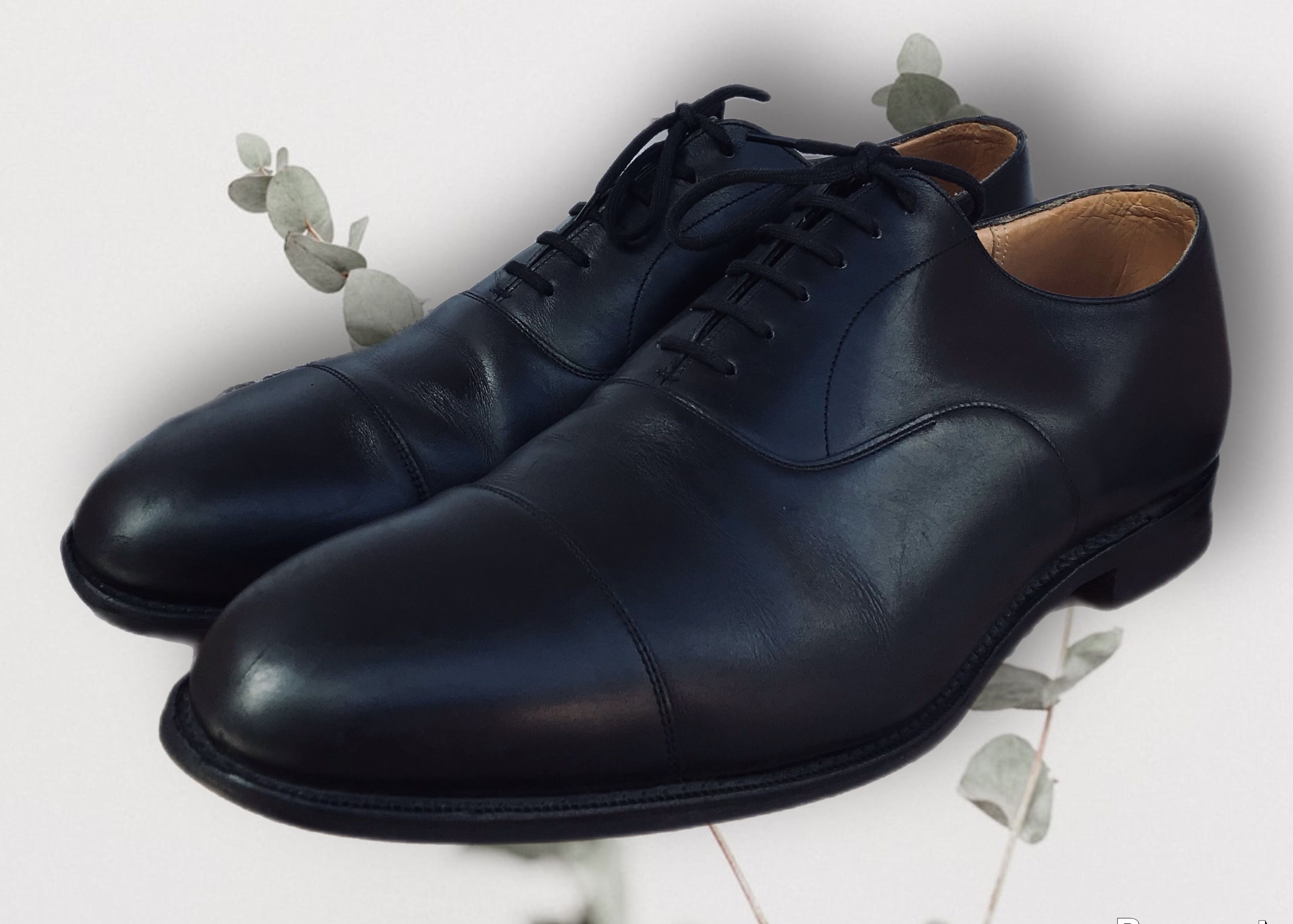 Church's Consul Black Leather Cap Toe Oxford Shoes Lace