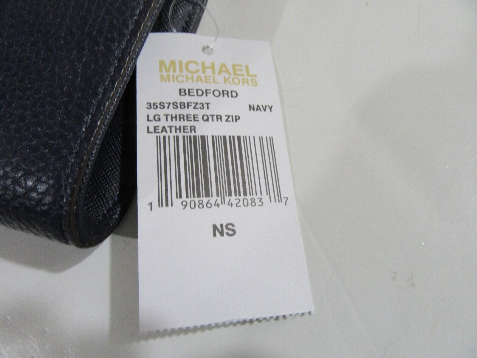 Michael Kors Michael Kors Bedford Zip Leather Wallet Navy / Silver Size ONE SIZE - 3 Thumbnail