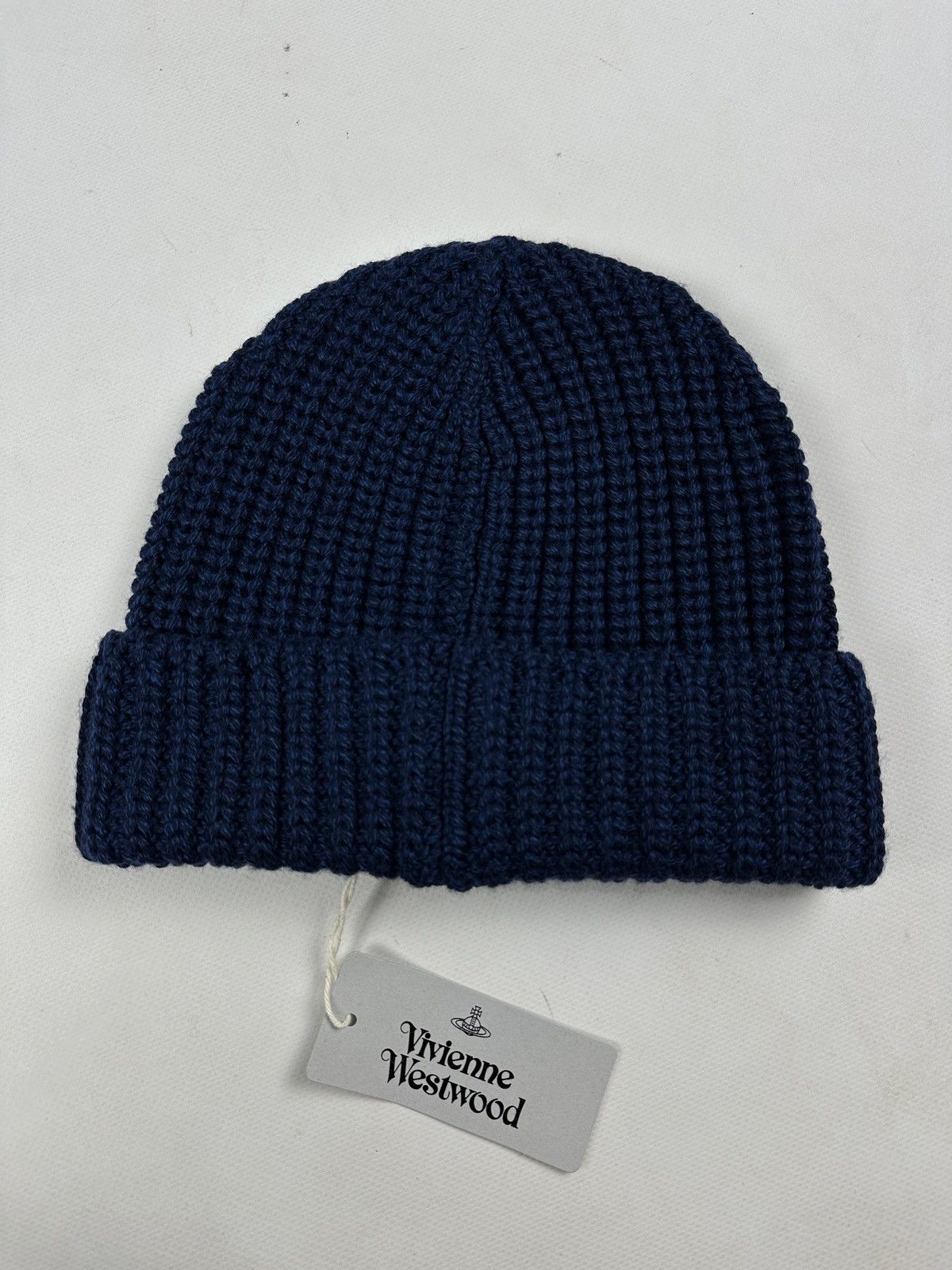 Vivienne Westwood NWT! Vivienne Westwood Navy Blue Classic Wool Beanie Hat Size ONE SIZE - 5 Thumbnail