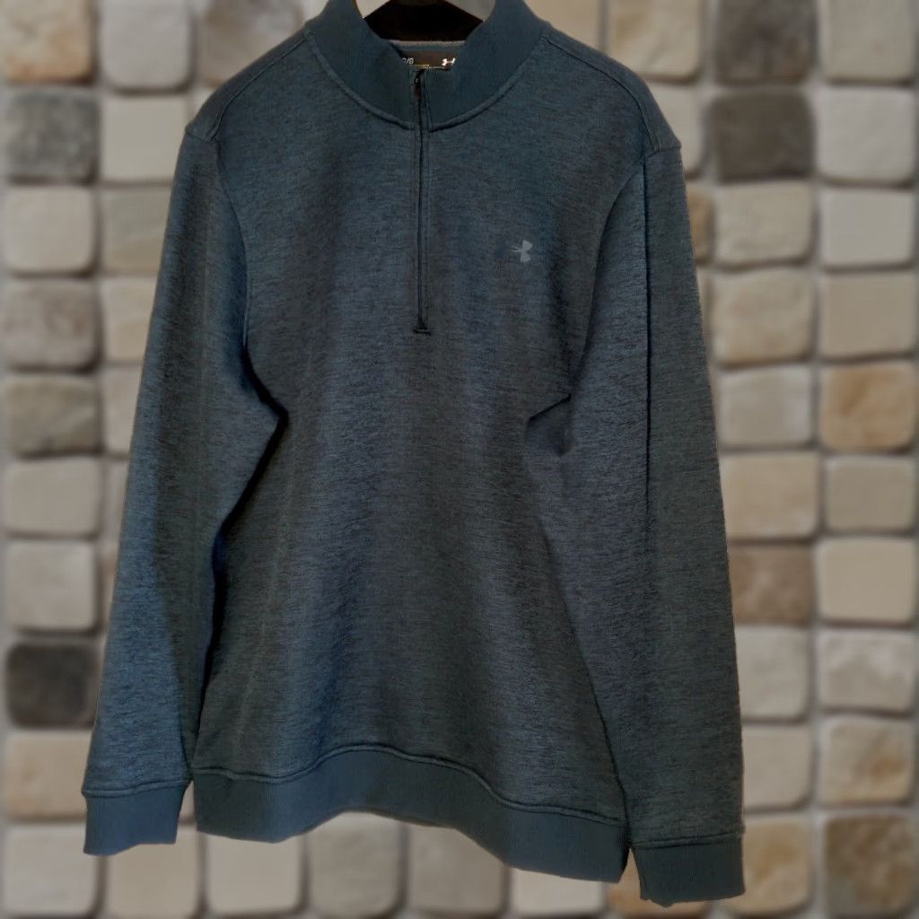 Under Armour Under Armour ColdGear Shirt Men Large Loose Long Sleeve Pullover 1/4 Zip Knit Blue Mock Neck Casual Sleeve Activewear Indoor Outdoor - Mens Size US L / EU 52-54 / 3 - 1 Thumbnail