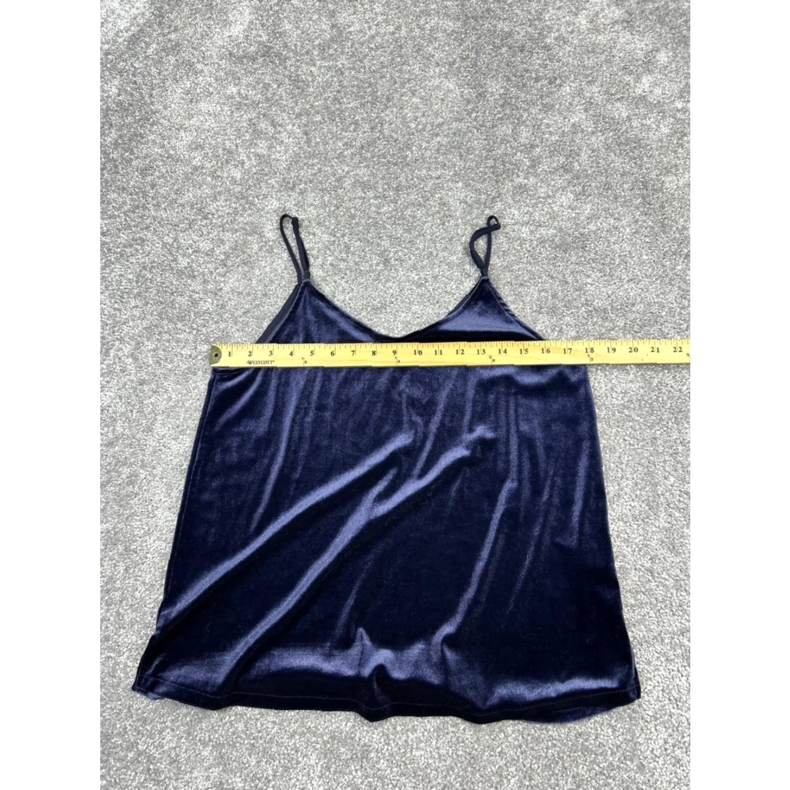 Vintage Ann Taylor Shirt Womens M Blue Velvet Tank Top Sleeveless V-Neck Casual Polyester Velvet Tank Top Size M / US 6-8 / IT 42-44 - 5 Thumbnail