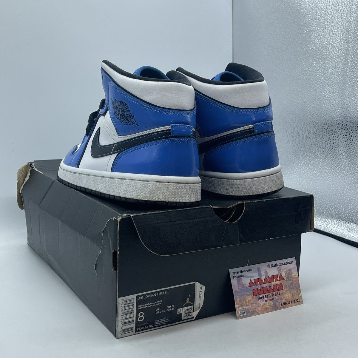 Jordan Brand Air Jordan 1 mid signal blue Size US 8 / EU 41 - 4 Thumbnail