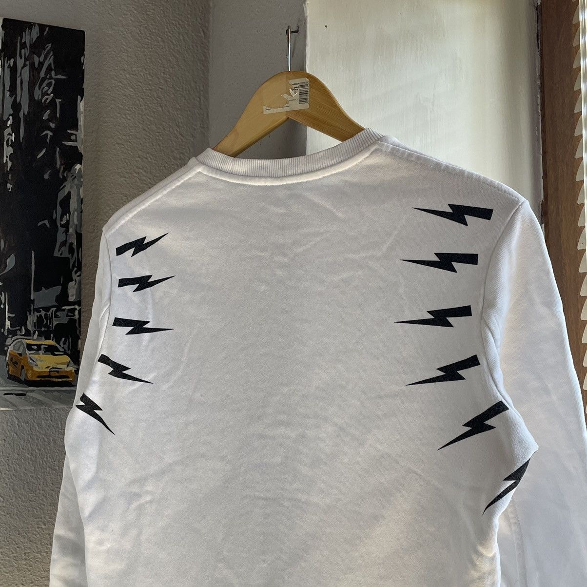 Neil Barrett NEIL BARRETT FAIR ISLE THUNDEBOLT SLEEVE CREW SWEATSHIRT Size US XS / EU 42 / 0 - 10 Thumbnail