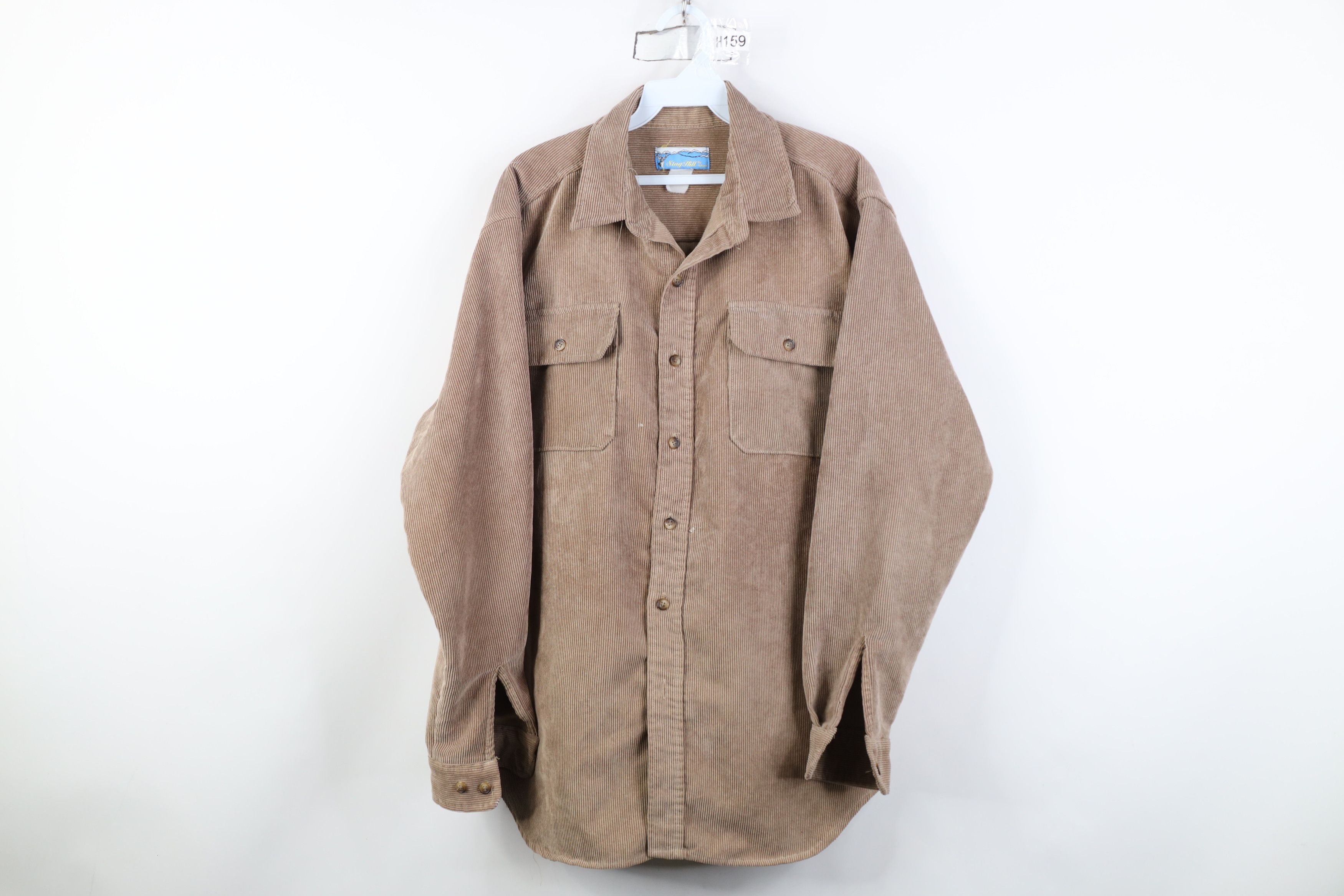Vintage Vintage 90s Streetwear Pocket Corduroy Collared Button Shirt Size US L / EU 52-54 / 3 - 1 Thumbnail