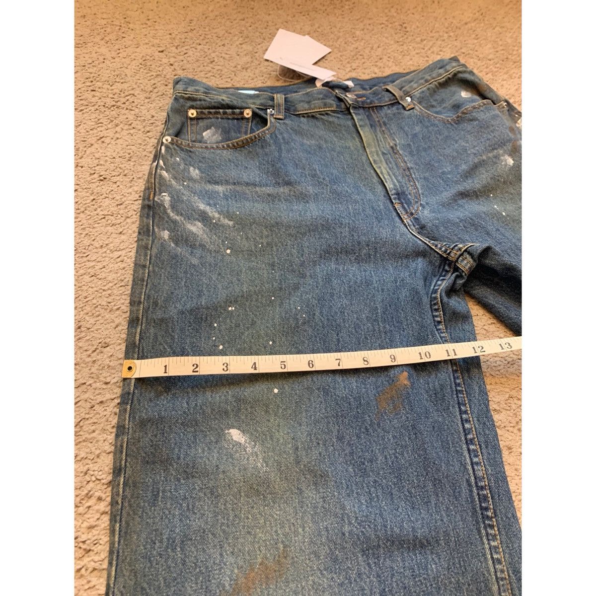 Helmut Lang HELMUT LANG CROPPED PAINT SPLATTER WIDE LEG JEANS Size US 34 / EU 50 - 17 Thumbnail