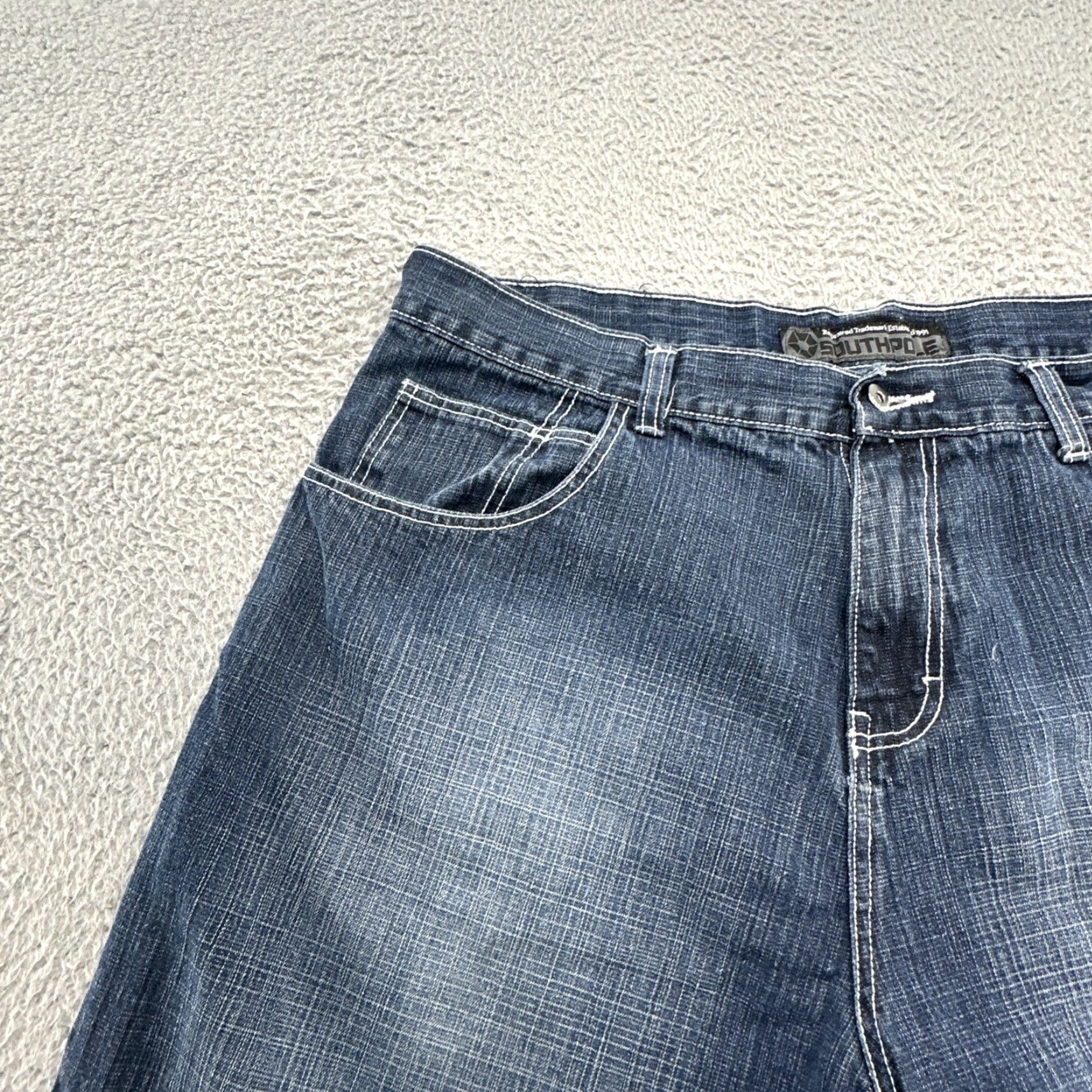 Southpole VTG Southpole Shorts Mens 42 DarkWash Blue Denim Baggy 90s Jorts Bermuda Size US 42 / EU 58 - 4 Thumbnail