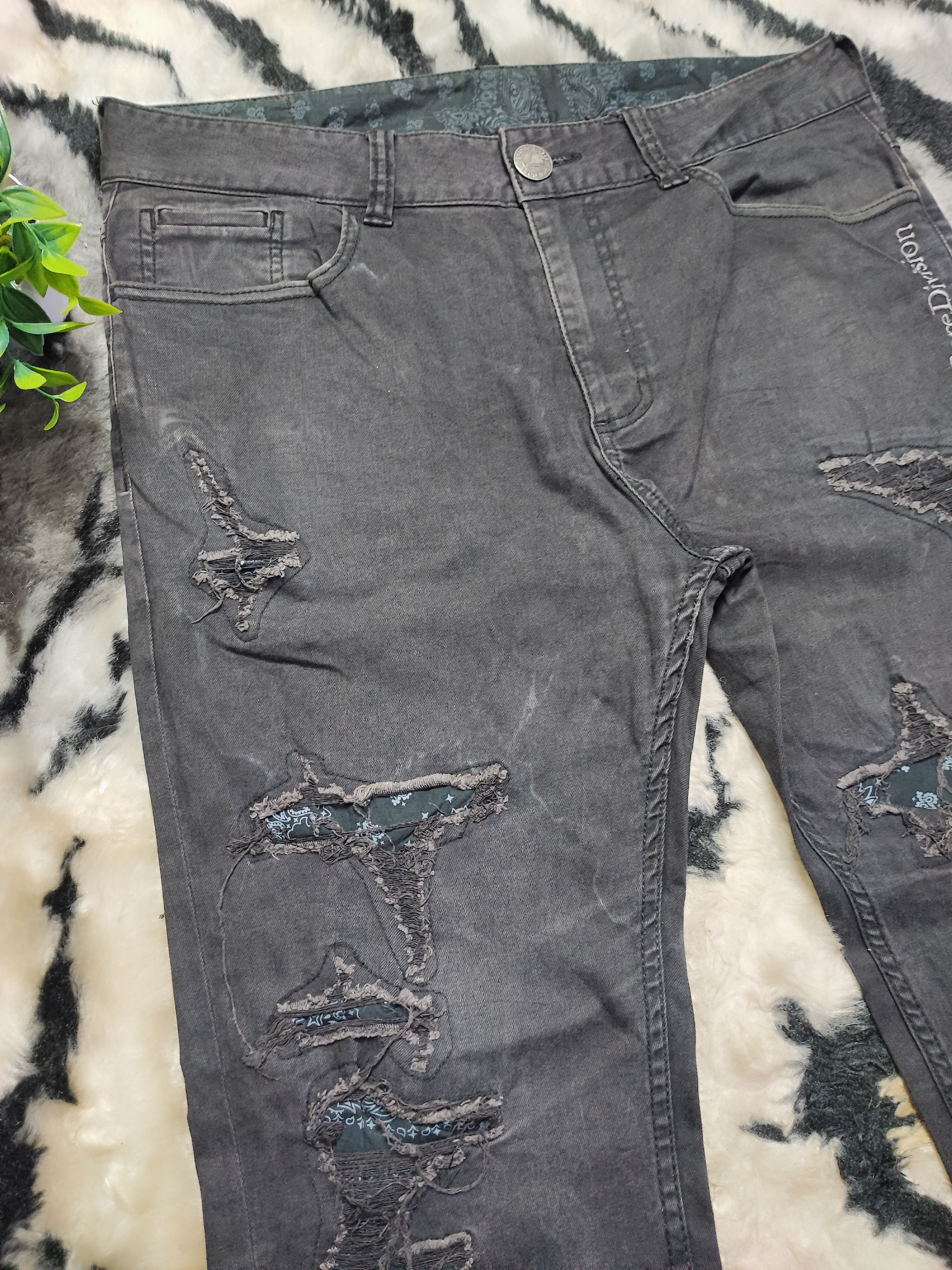 Number (N)ine MCD Thrashed Distressed Jeans ERD Grunge Chrome Size US 34 / EU 50 - 6 Thumbnail