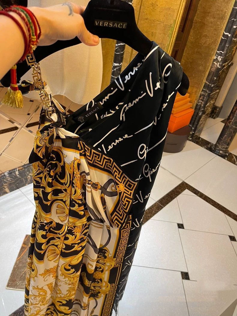 Versace Versace Asymmetrical mulberry silk dress dress Size M / US 6-8 / IT 42-44 - 8 Thumbnail