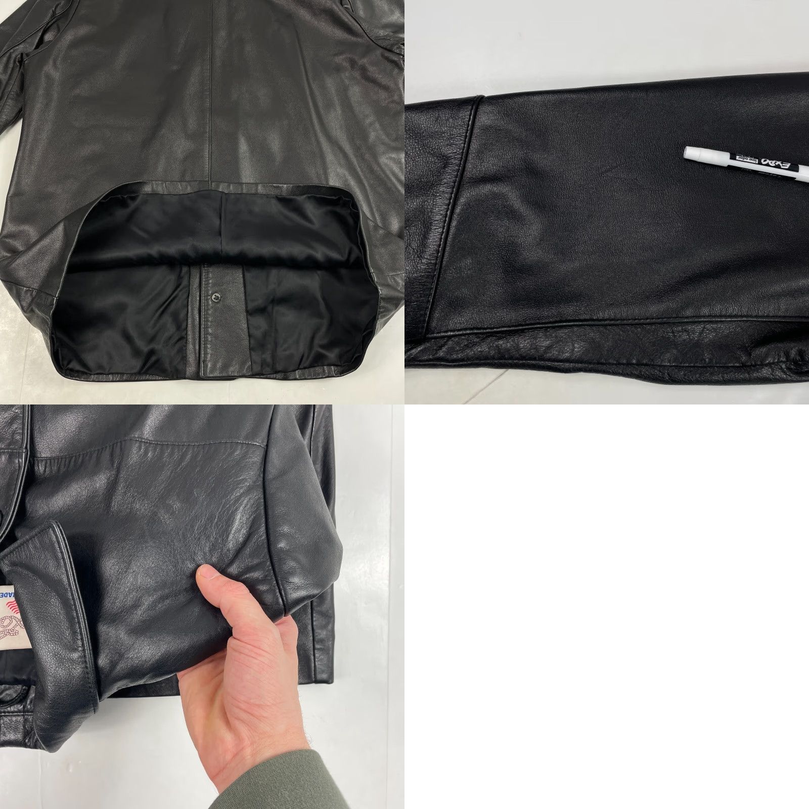 Ariat VINTAGE Lariat Leather Jacket Mens Large Black Button Up Motorcycle Biker USA Jacket Size US L / EU 52-54 / 3 - 9 Thumbnail