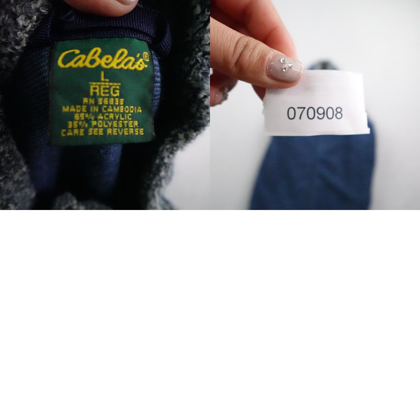 Vintage VINTAGE Cabela's Jacket Mens L Blue Full Zip Sherpa Fleece Deep Pile Wool? (Note: Wool not in original) Size US L / EU 52-54 / 3 - 8 Thumbnail