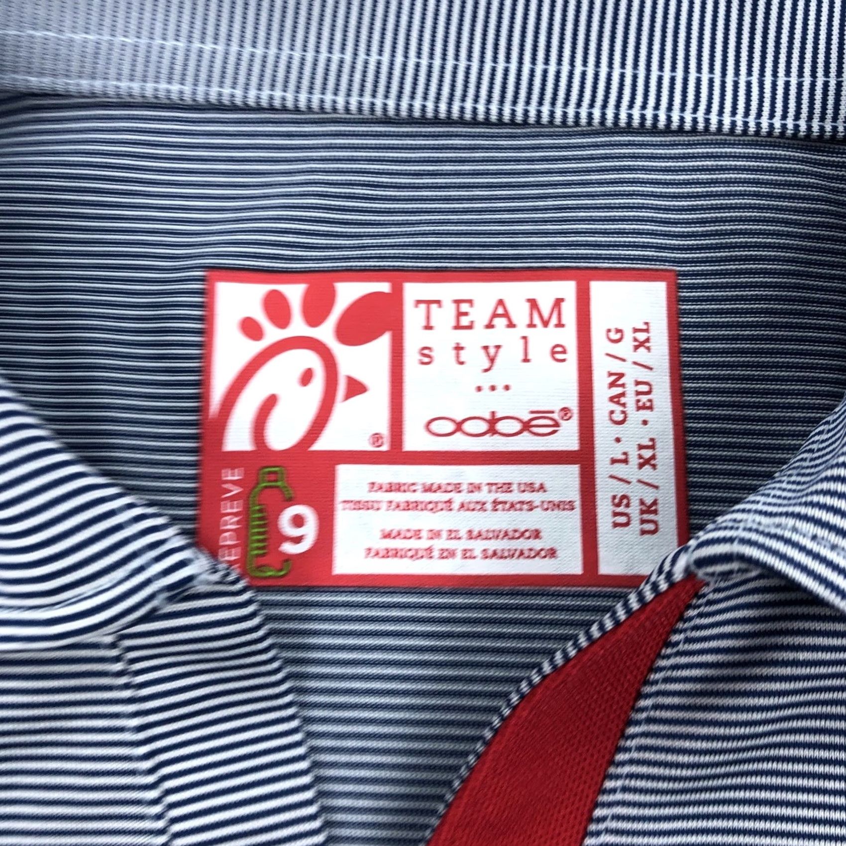 Vintage oobe Chick-fil-A Team Style Women's Gray Striped Polo Shirt L Recycled Size L / US 10 / IT 46 - 3 Thumbnail