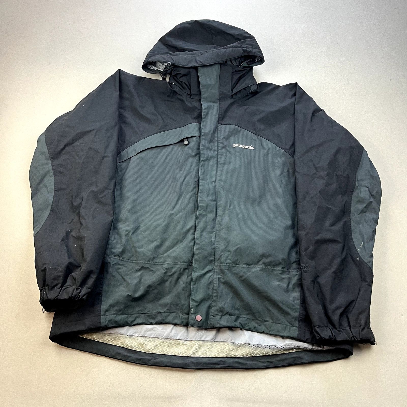 Vintage Patagonia Jacket Primo Parka Large Gray Gore-Tex Zip
