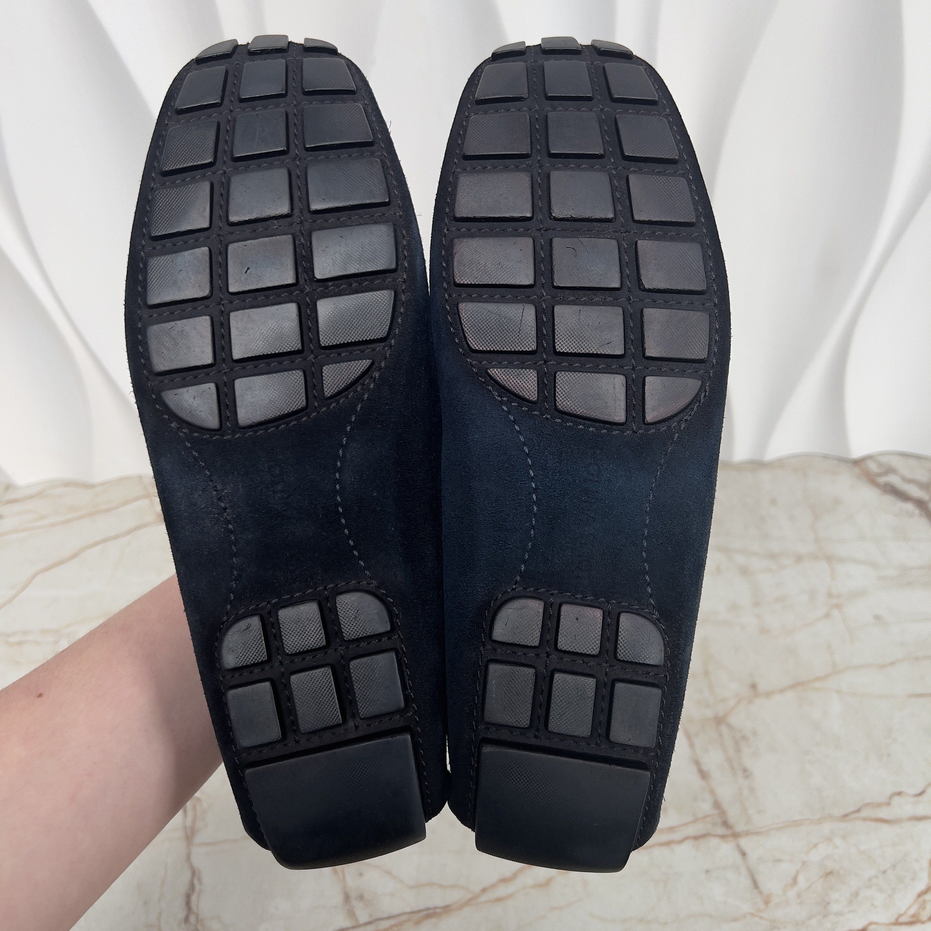 Louis Vuitton Monte Carlo LV Logo Driving Moccasins Blue Suede Size US 10 / EU 43 - 12 Thumbnail