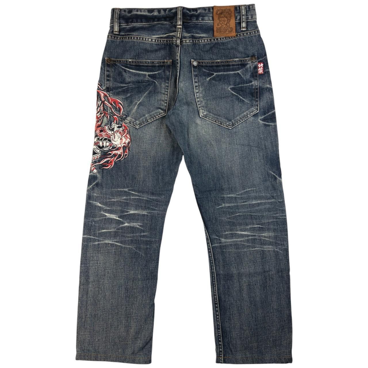 Other Jizo Bosatsu Embroidered Skull Japanese Denim Jeans Size W30 Size US 30 / EU 46 - 3 Thumbnail