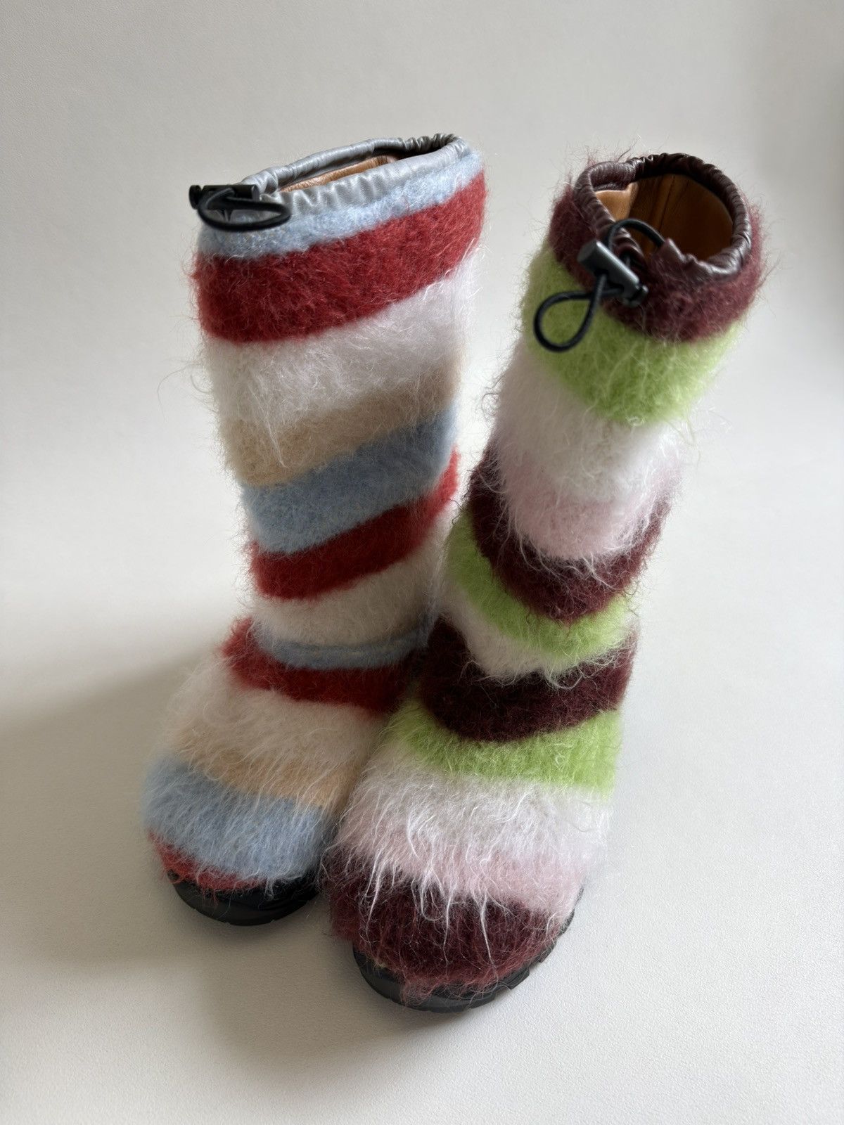 Marni Sample Striped Mohair Engineer Boots Size US 10 / EU 43 - 7 Thumbnail