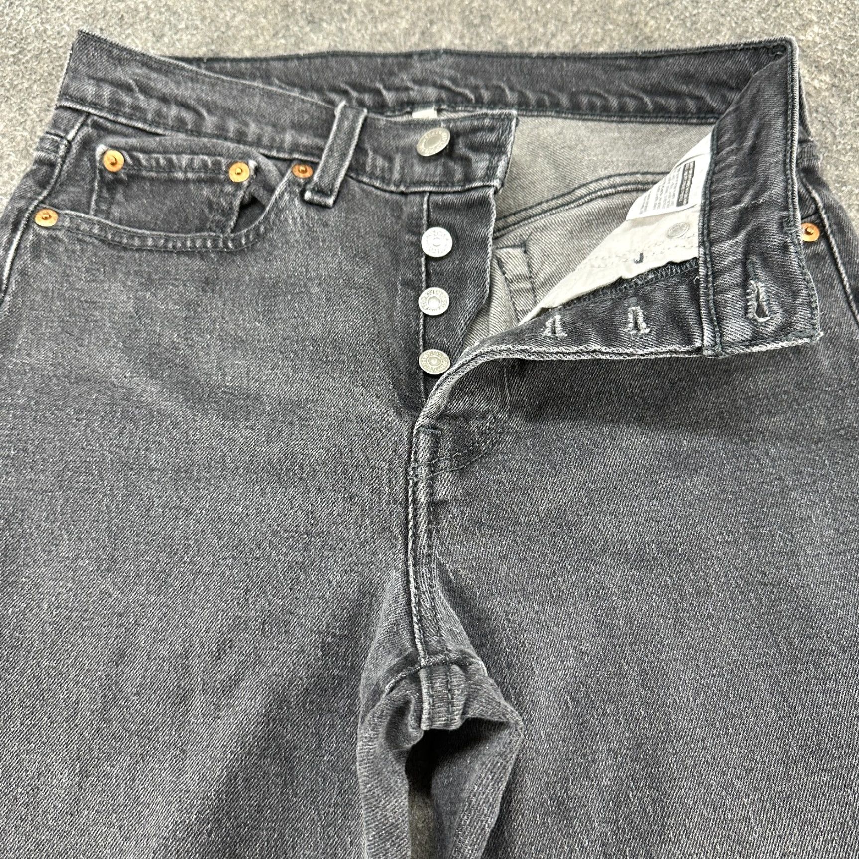 Levi's Levi's 501 Jeans Womens 27x27 Black Regular Fit 5-Pocket Denim Button Fly Straight Leg Dark Wash Men/Womens Size 27" / US 4 / IT 40 - 2 Thumbnail