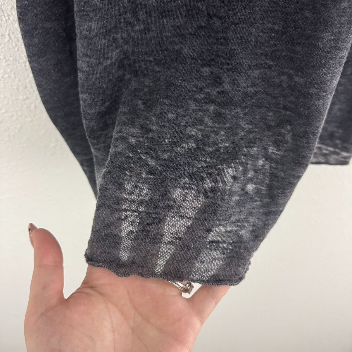 Chaser Brand CHASER Black Acid Wash Semi Sheer Beer Tie Front Tank Top Size M / US 6-8 / IT 42-44 - 7 Thumbnail