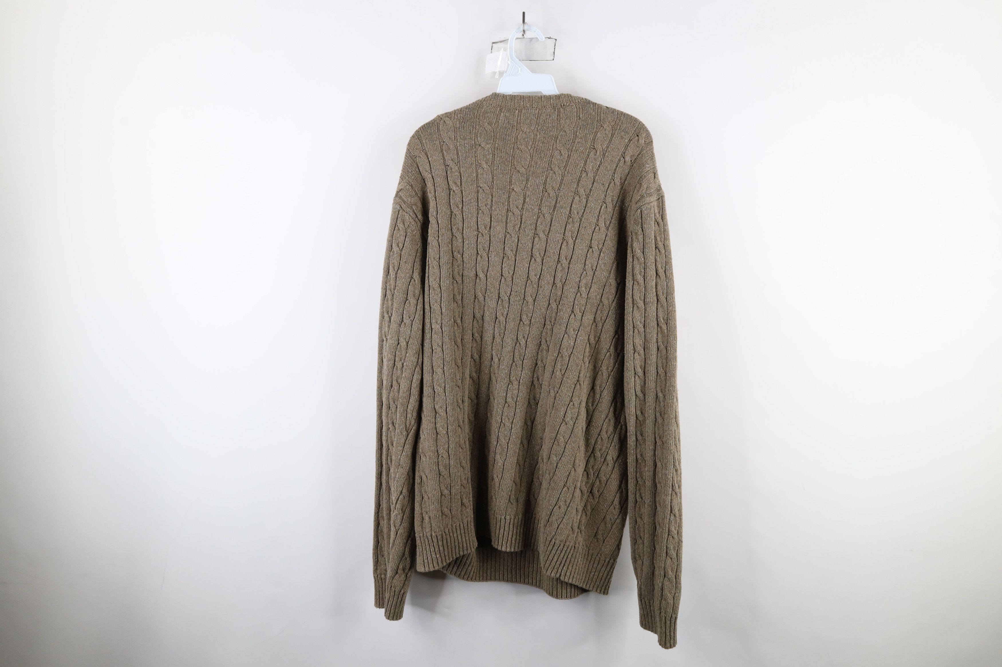 Vintage Vintage 90s Streetwear Cable Knit Crewneck Sweater Brown Size US XL / EU 56 / 4 - 7 Thumbnail