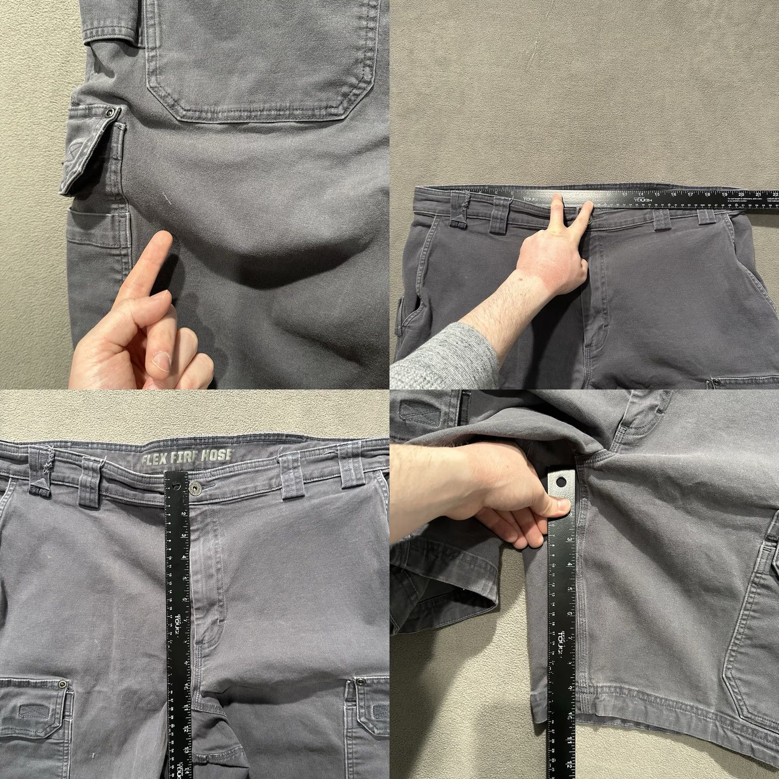 Vintage Duluth Cargo Shorts Mens 42 Gray Canvas Flex Fire Hose Relaxed Fit 11" Inseam Pockets Workwear Casual Size US 42 / EU 58 - 8 Thumbnail