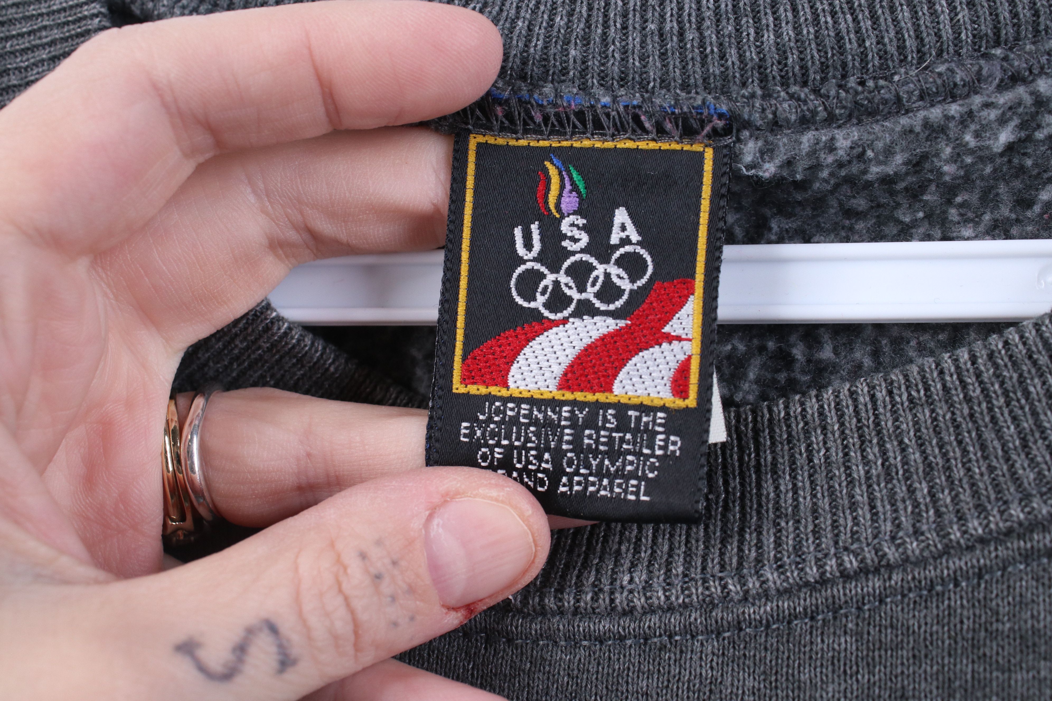 Vintage Vintage 90s USA Olympics Crewneck Sweatshirt Gray USA Size US L / EU 52-54 / 3 - 10 Thumbnail