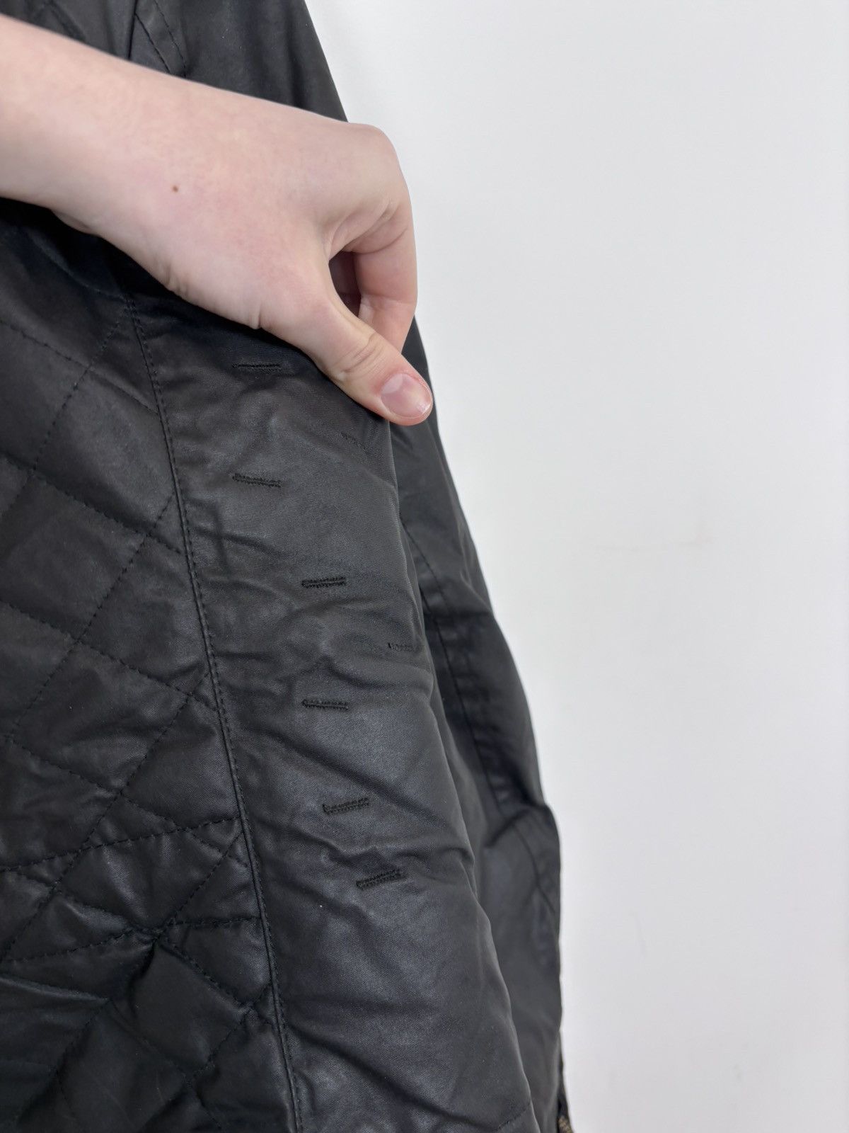 Belstaff Belstaff Gold Label Women’s Black Waxed Jacket Fur Trim Size L / US 10 / IT 46 - 24 Thumbnail